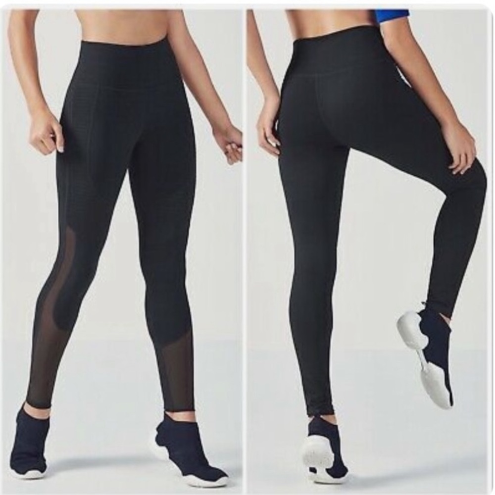 FABLETICS x Demi Lovato Leggings High Waisted Mesh Power Hold 7/8 Black XS